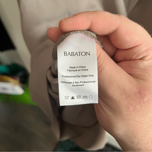 LAST CALL Babaton Aritzia Draped Taupe Cinched Sleeve Top Neutral Minimalist - Picture 5 of 7